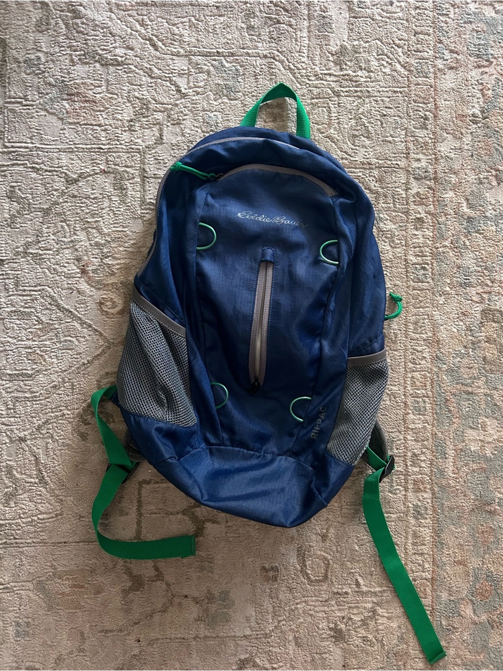 Eddie Bauer Blue Backpack with Green Accents